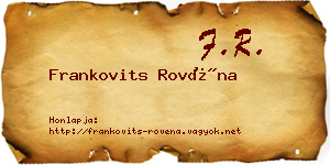 Frankovits Rovéna névjegykártya